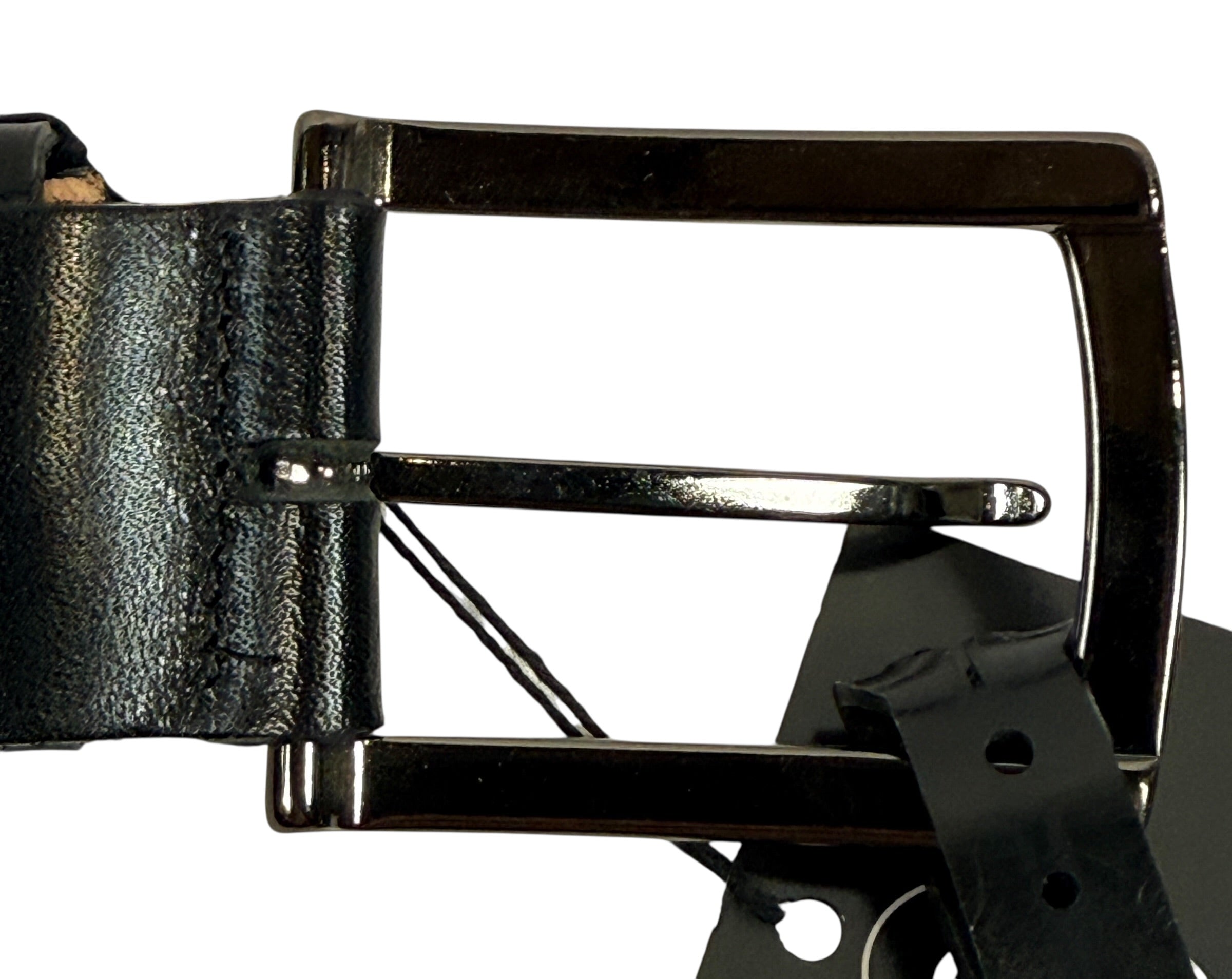 Bench Craft Leather Belt Size 32 – Black with Contrast Stitching