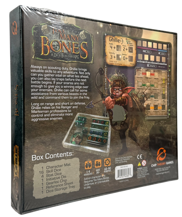 Sealed Too Many Bones Ghillie Scoutmaster Gearloc expansion by Chip Theory Games. Add-on character only. Rare, premium components.