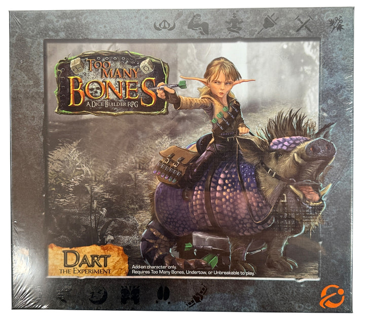 Factory sealed Too Many Bones Dart expansion by Chip Theory Games. Premium Gearloc add-on with dice, mat, and chips. Essential character for TMB collectors.