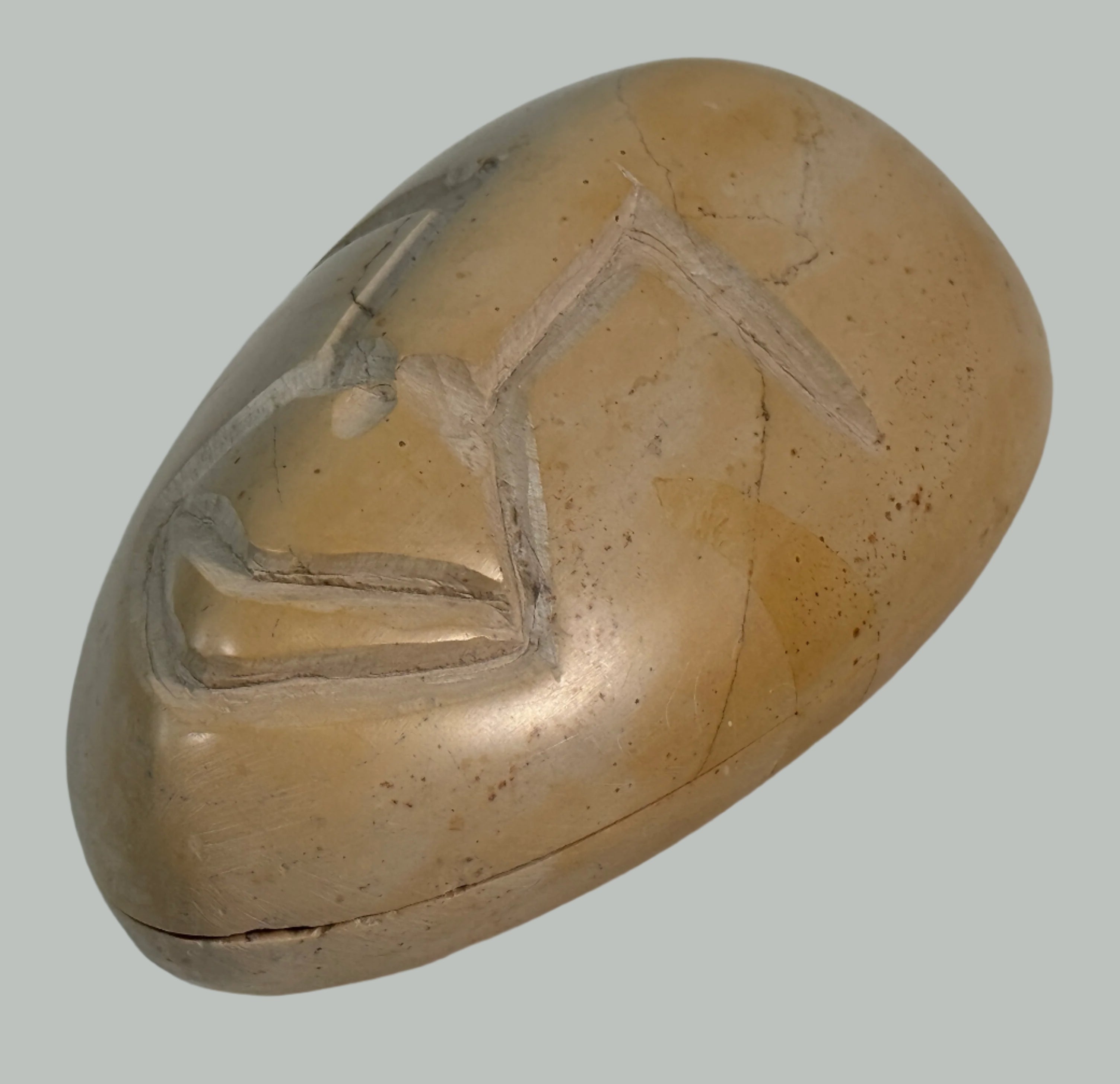 Kenyan Soapstone Face Box – Hand-Carved Trinket Container