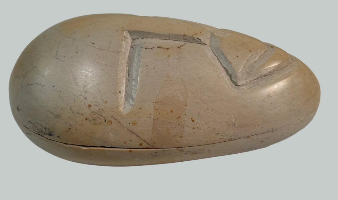 Kenyan Soapstone Face Box – Hand-Carved Trinket Container