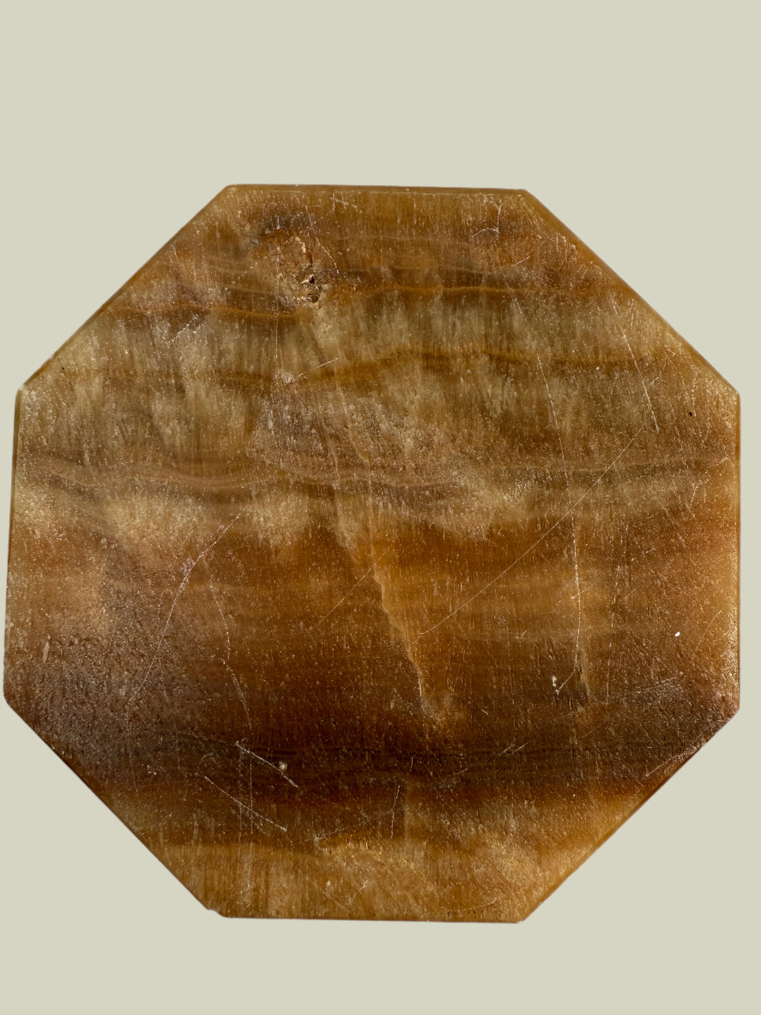 Vintage Onyx Ashtray – Octagonal Brown Stone Catchall