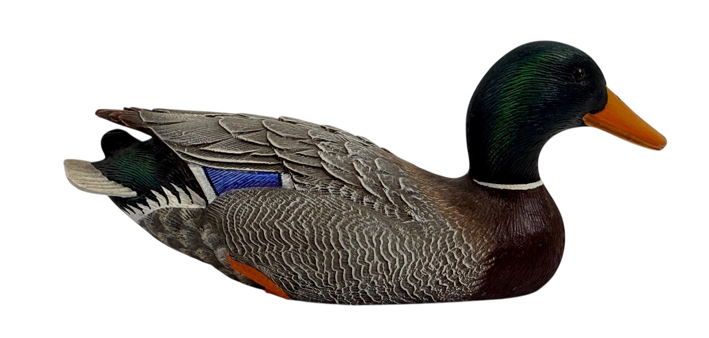 Vintage bonded wood mallard duck decoy sculpture Canada Heritage wildlife cabin décor collectible realistic drake duck carving display piece Canada made