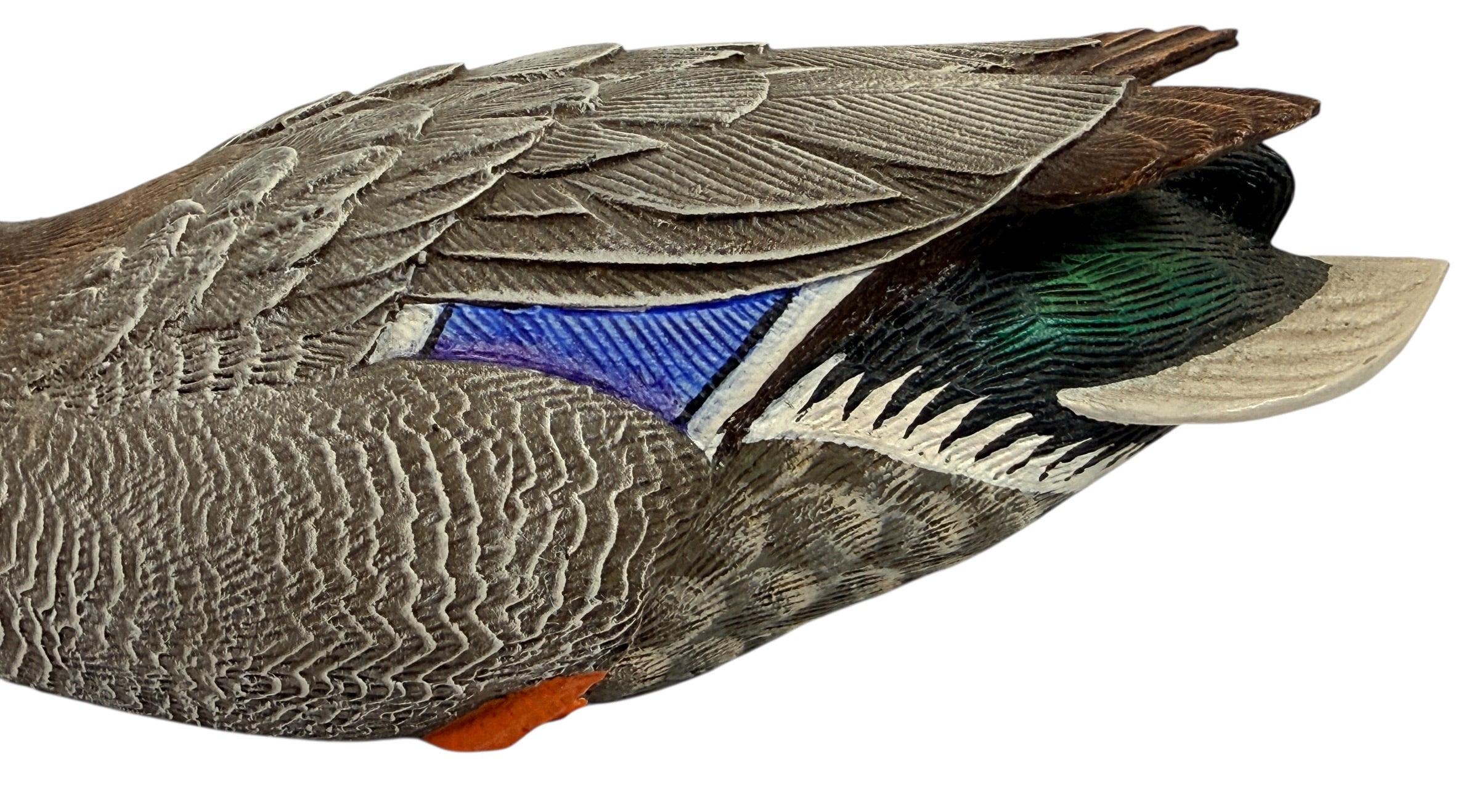 Vintage bonded wood mallard duck decoy sculpture Canada Heritage wildlife cabin décor collectible realistic drake duck carving display piece Canada made