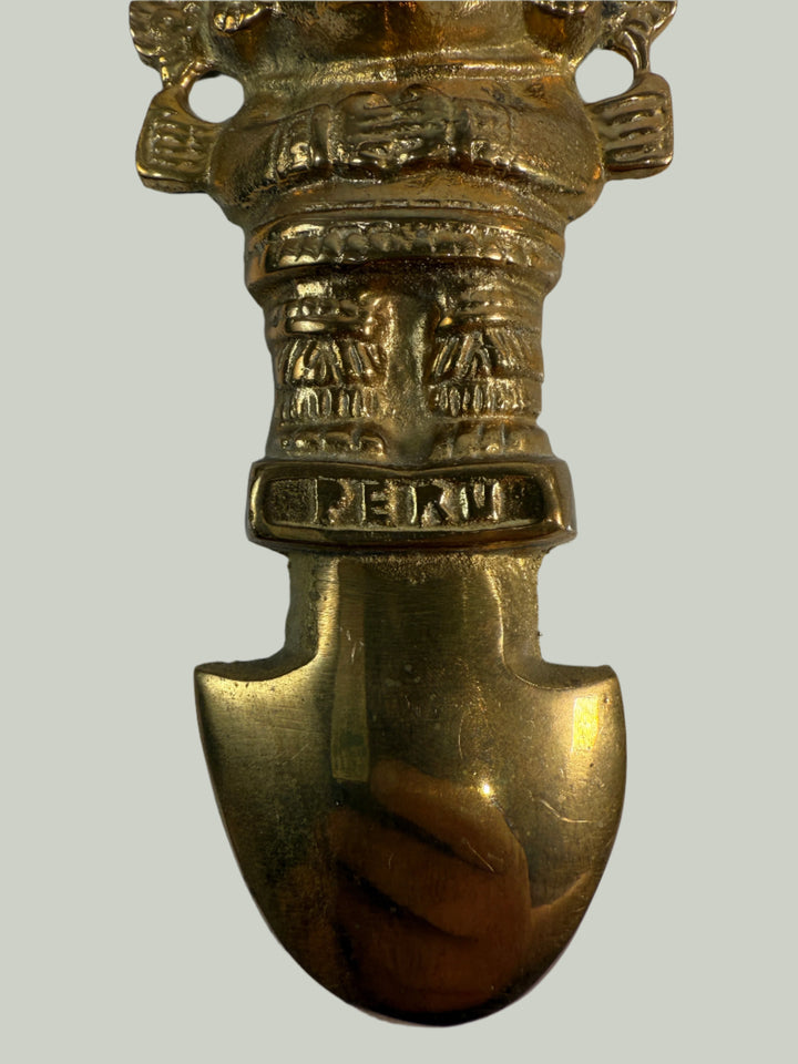 Vintage Brass Peruvian Tumi Knife – Inca Wall Decor