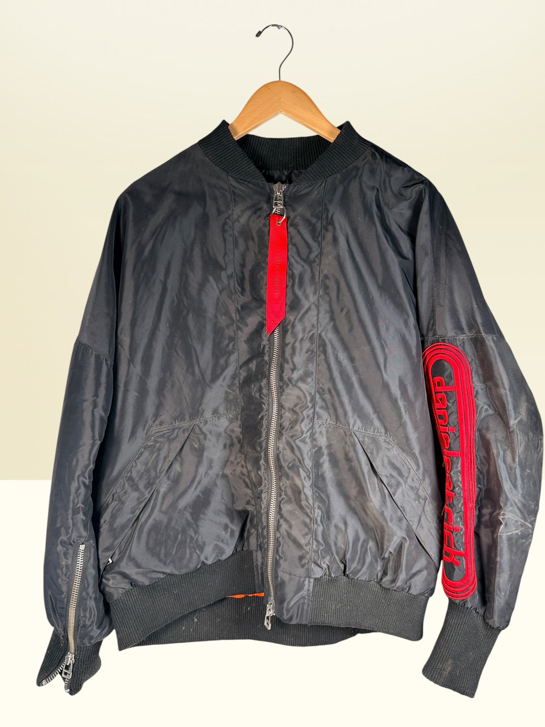 Daniel Patrick, Bomber oversize, logo rouge, taille L.