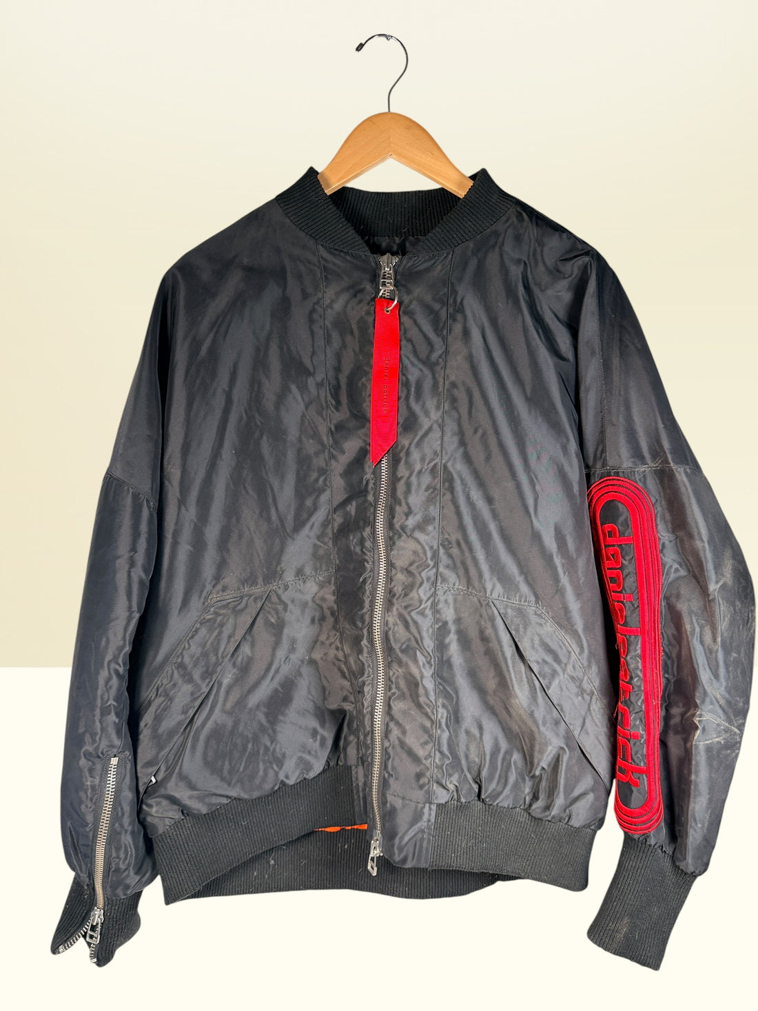 Daniel Patrick, Bomber oversize, logo rouge, taille L.