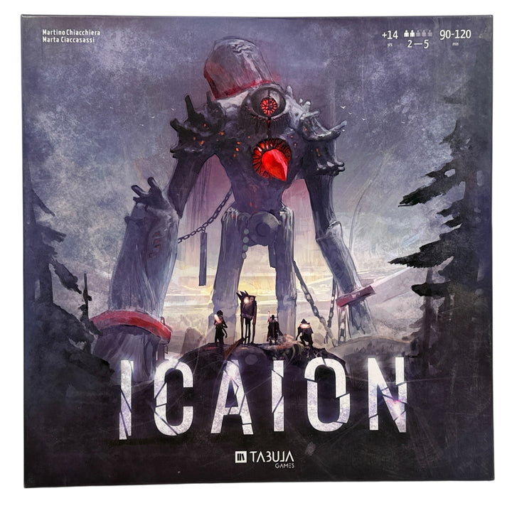 ICAION epic fantasy strategy board game by Tabula Games. Complete core set with miniatures and modular boards. Box wear discounted for value.