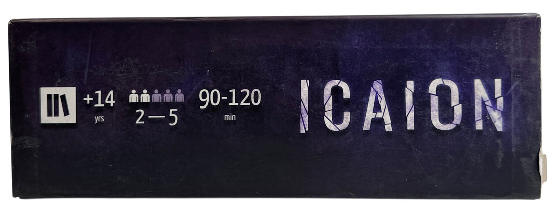 ICAION epic fantasy strategy board game by Tabula Games. Complete core set with miniatures and modular boards. Box wear discounted for value.