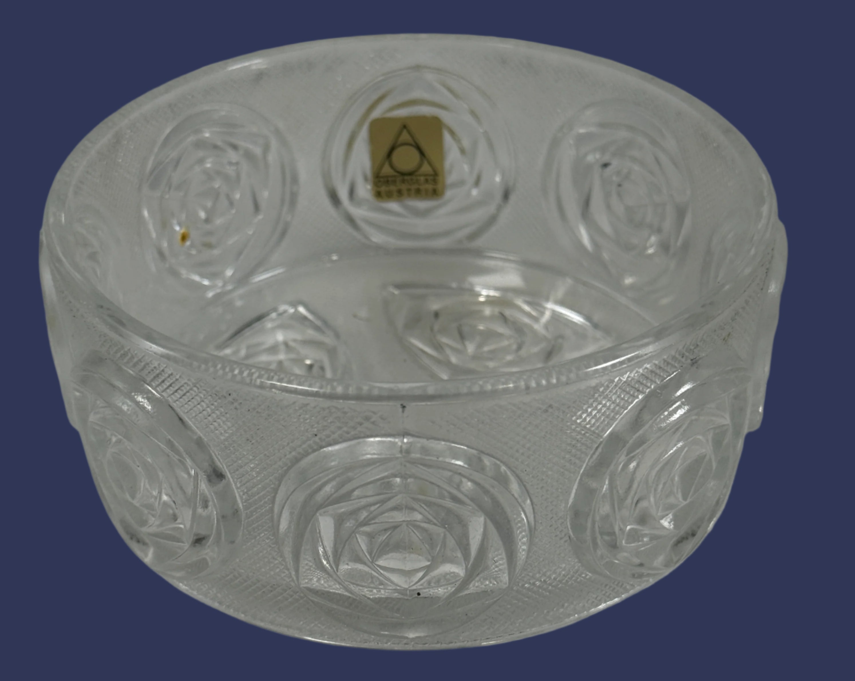 Oberglas Austria Vanity Jar – Pressed Glass & Art Lid