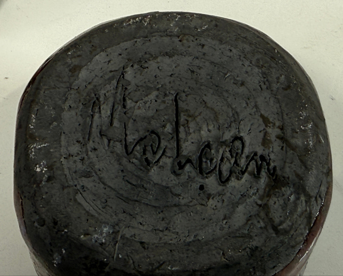 Raku Pottery Box – Signed, Abstract Glaze Design