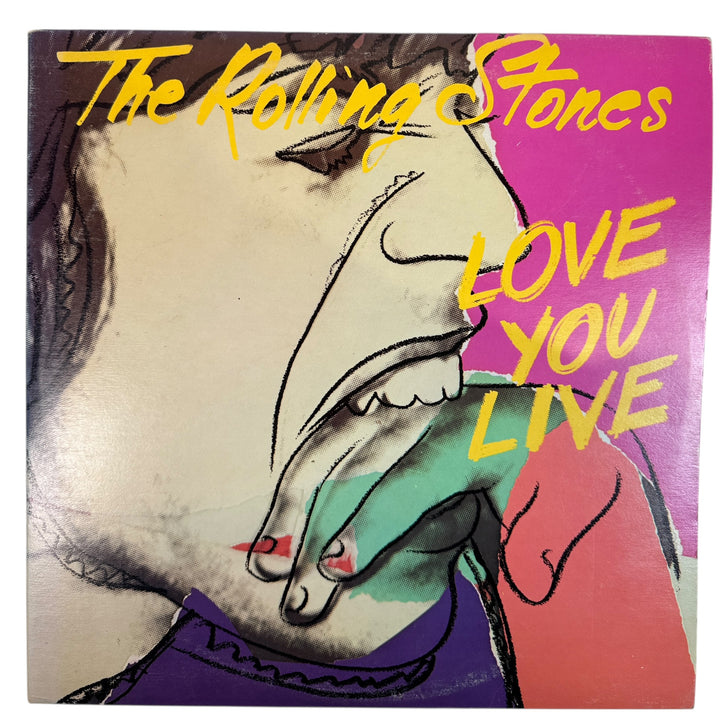 1977 Rolling Stones Love You Live 2xLP Canadian pressing. Complete with purple inner sleeves. VG+ vinyl, classic Stones live album.