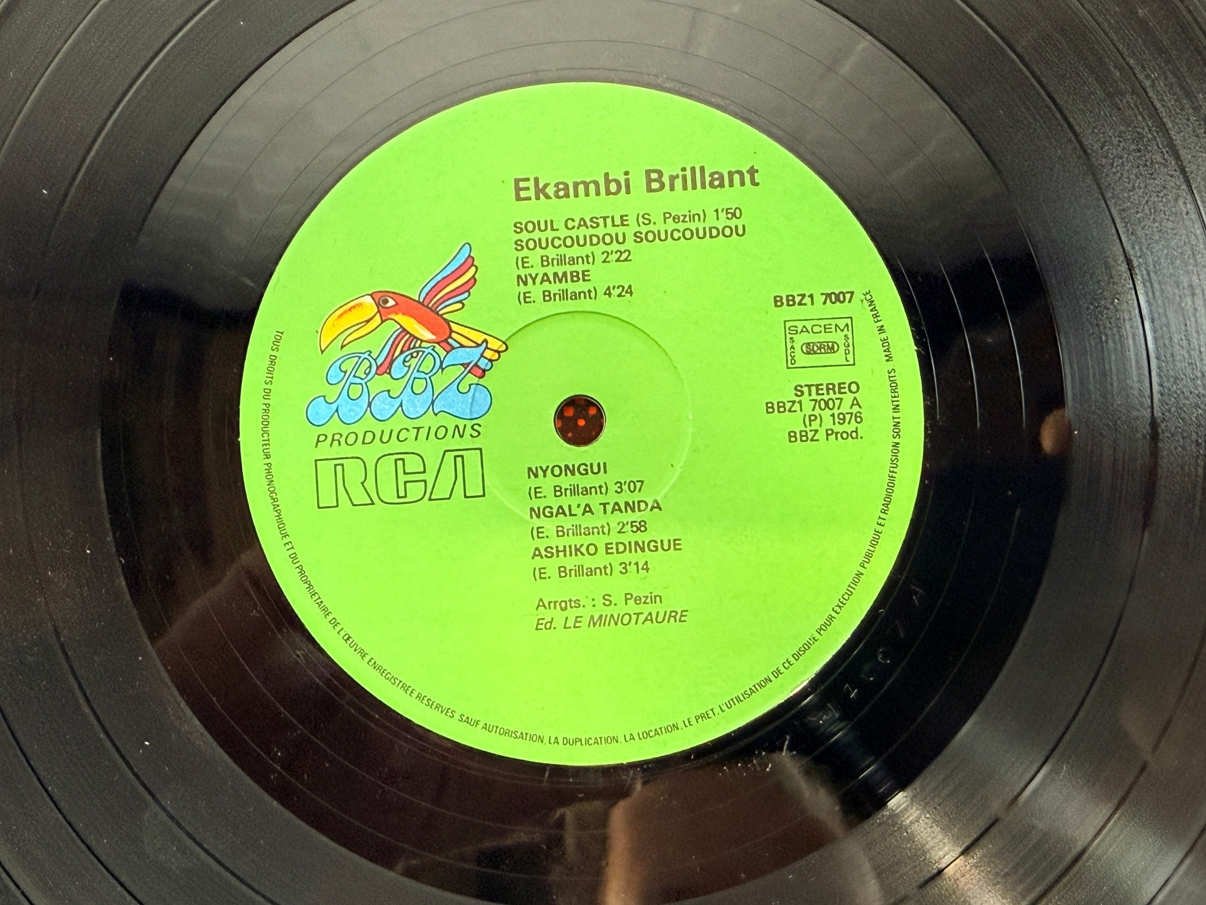 Original 1976 Afro-funk LP by Ekambi Brillant. Nayô-Nayô French pressing on BBZ/RCA. VG vinyl, iconic African funk classic.