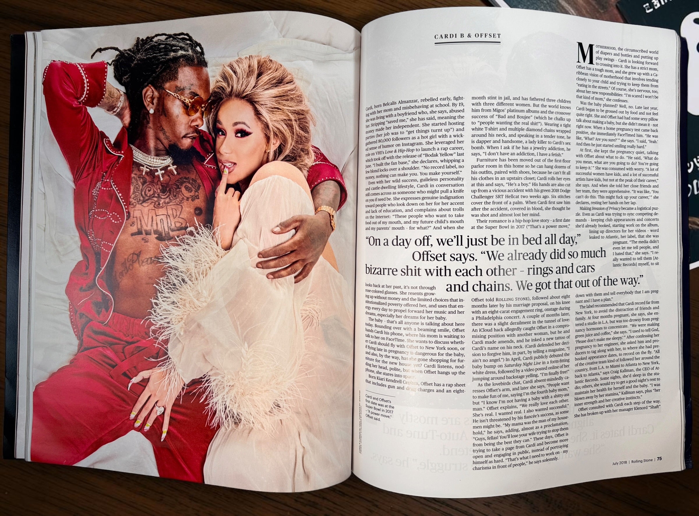 Shop Rolling Stone July 2018 issue #1317 featuring Cardi B and Offset, plus Johnny Depp. Original music magazine at Eco Depot Montreal.