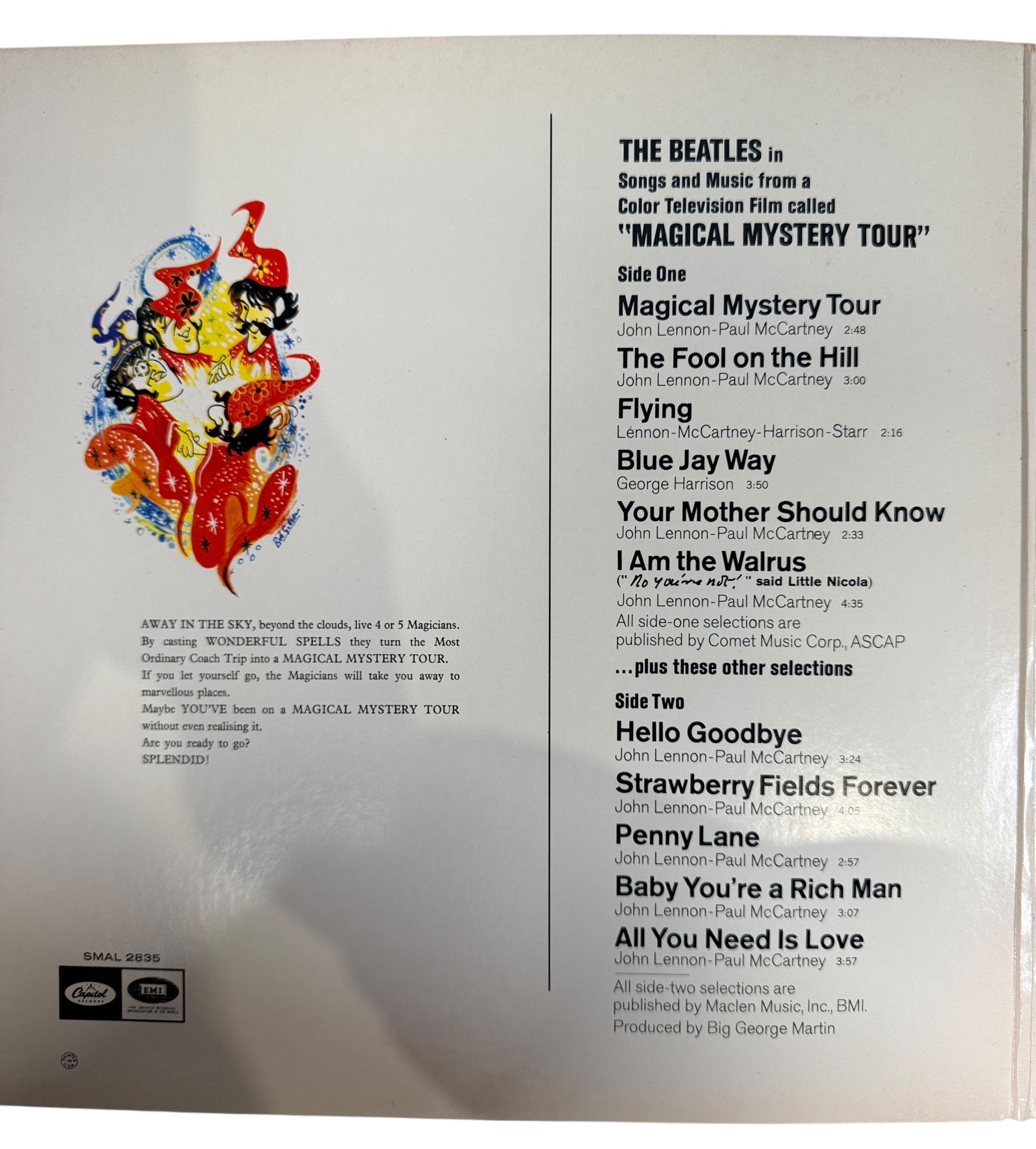 1967 Beatles Magical Mystery Tour LP Canadian Capitol stereo pressing. VG vinyl with original gatefold sleeve. Includes Strawberry Fields Forever &amp; Penny Lane.