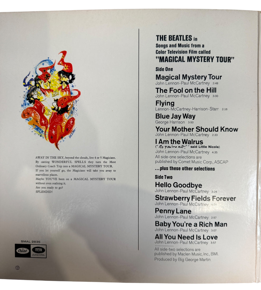 1967 Beatles Magical Mystery Tour LP Canadian Capitol stereo pressing. VG vinyl with original gatefold sleeve. Includes Strawberry Fields Forever &amp; Penny Lane.