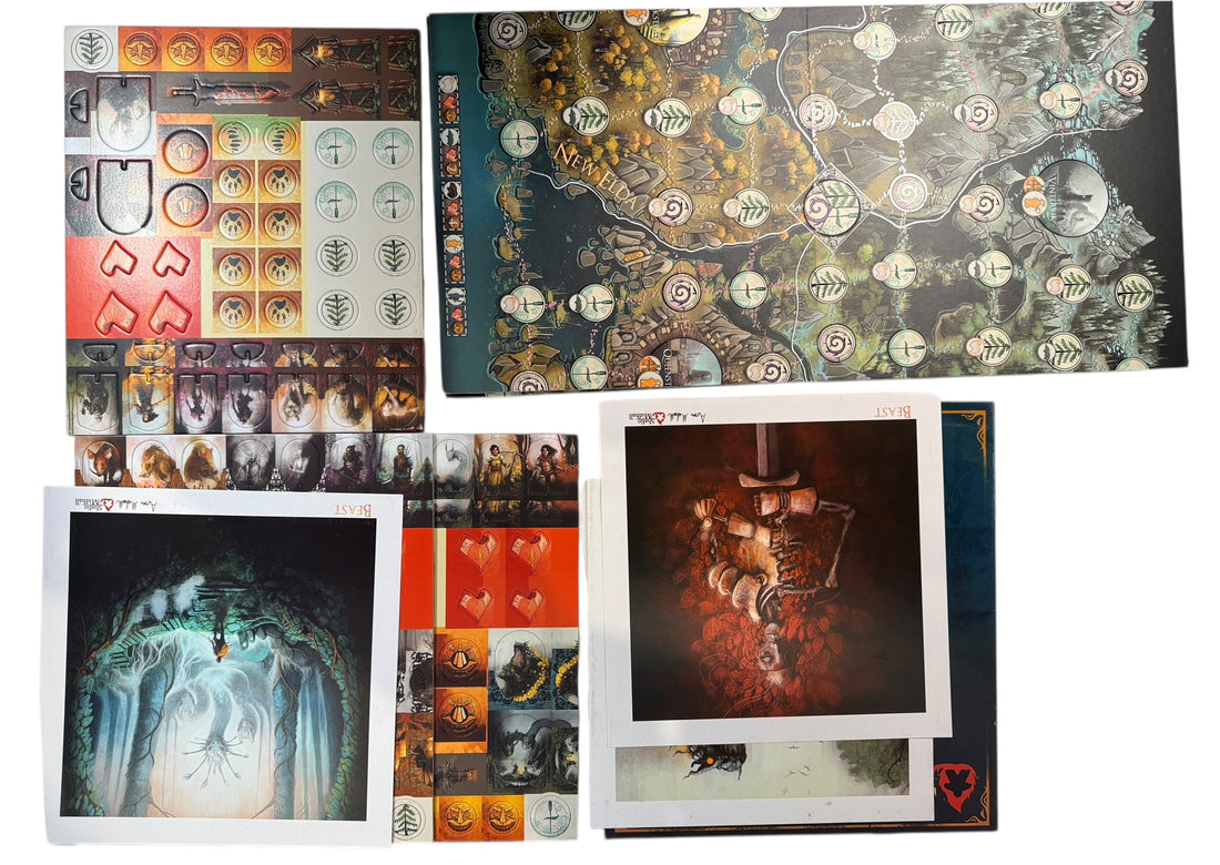 Beast asymmetric strategy board game by Studio Midhall. Complete VG+ copy with all cards, boards, and tokens. Fast hidden-movement fantasy gameplay.