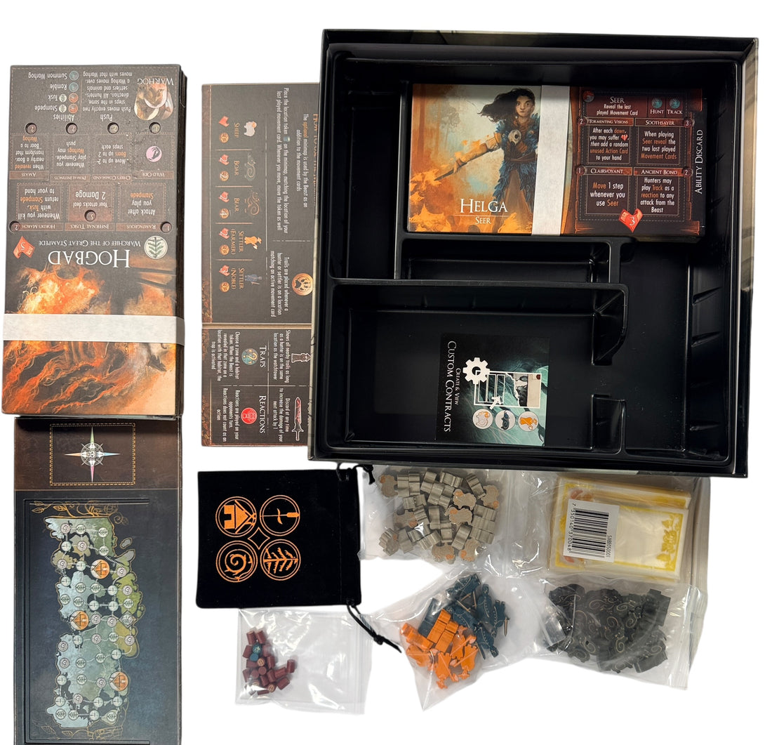 Beast asymmetric strategy board game by Studio Midhall. Complete VG+ copy with all cards, boards, and tokens. Fast hidden-movement fantasy gameplay.