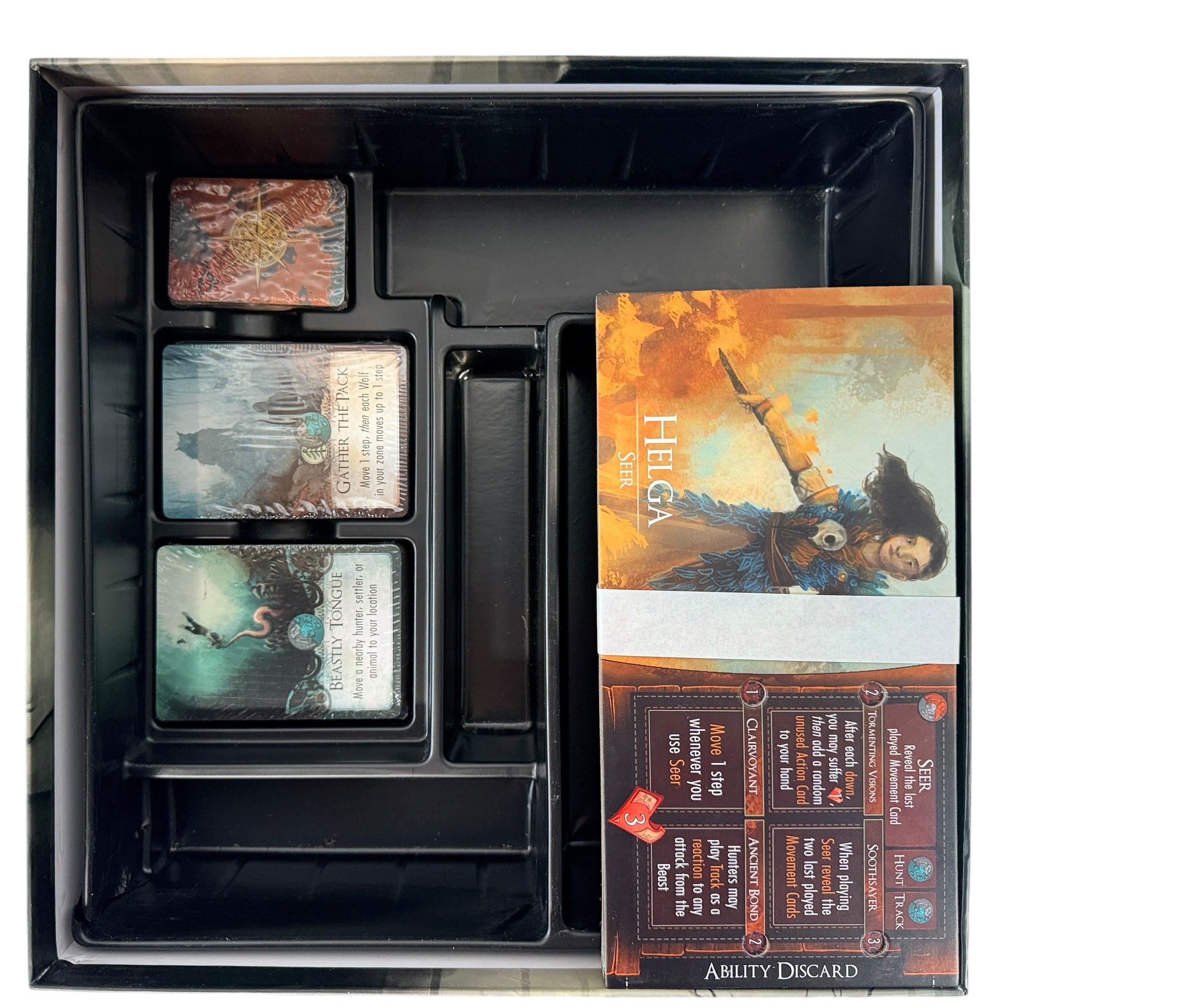 Beast asymmetric strategy board game by Studio Midhall. Complete VG+ copy with all cards, boards, and tokens. Fast hidden-movement fantasy gameplay.