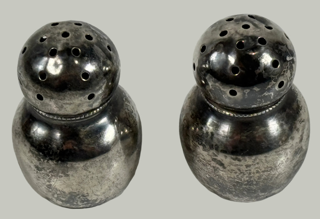 Vintage Sterling Silver Salt & Pepper Shakers –STERLING 2001 – Mid-Century Pair