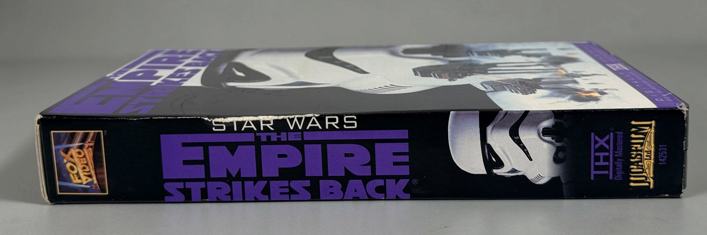 1995 Star Wars The Empire Strikes Back VHS, THX Digitally Mastered CBS/Fox release with original Stormtrooper slipcase. Vintage Star Wars collectible.