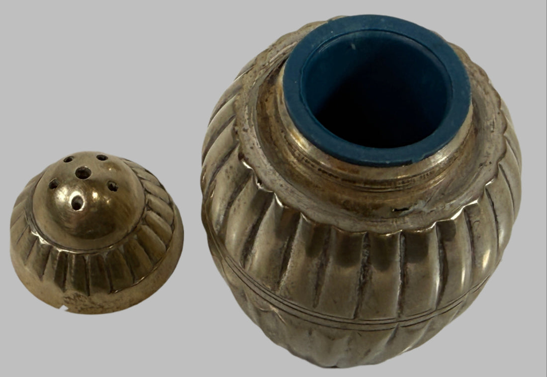 Vintage Brass Salt & Pepper Shakers – Mid-Century Tableware