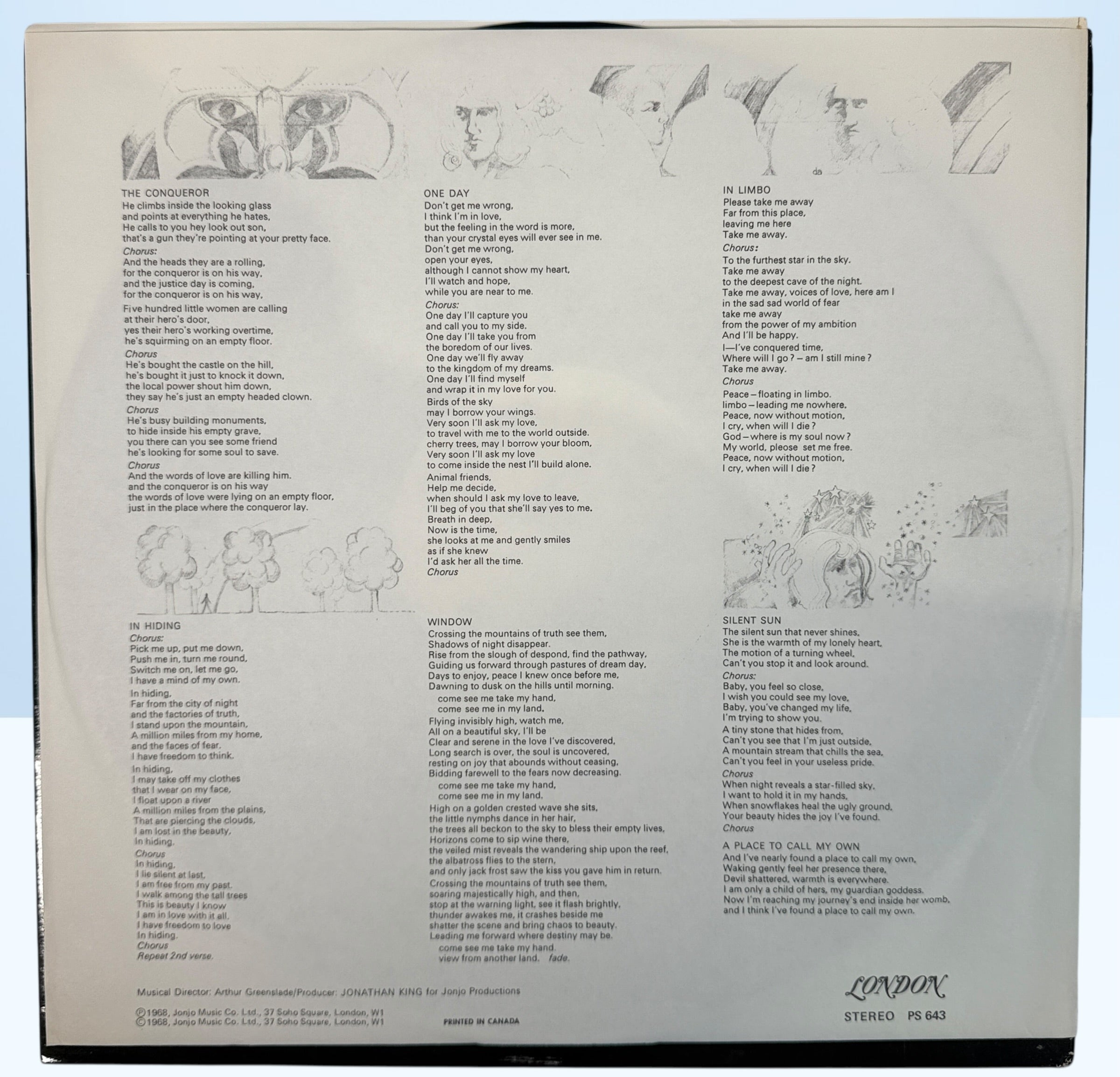 Genesis, From Genesis to Revelation, 1969 Canadian,  London LP, PS643