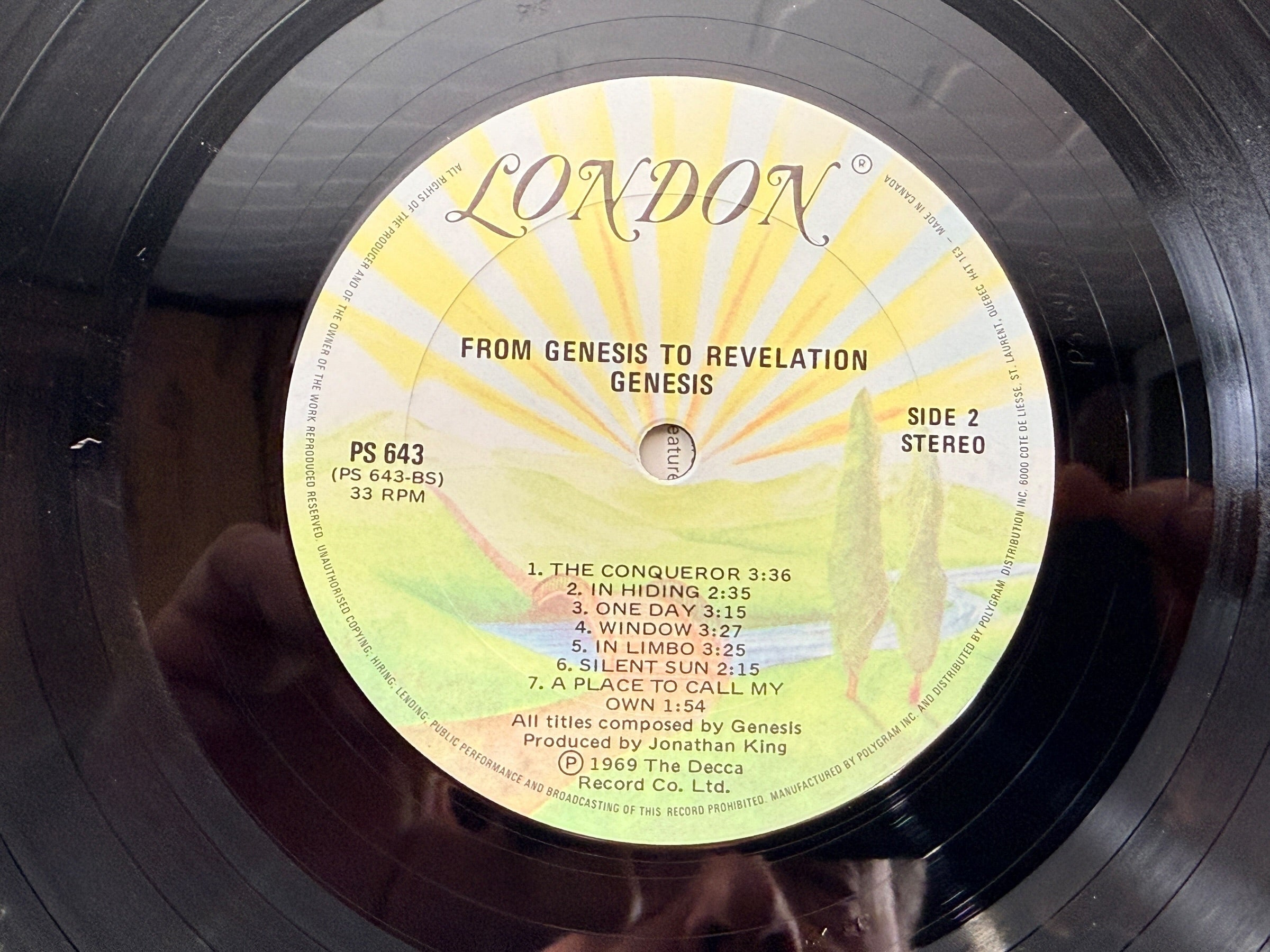 Genesis debut LP From Genesis to Revelation, 1969 Canadian London stereo pressing. Classic early prog rock album, VG vinyl and sleeve condition.