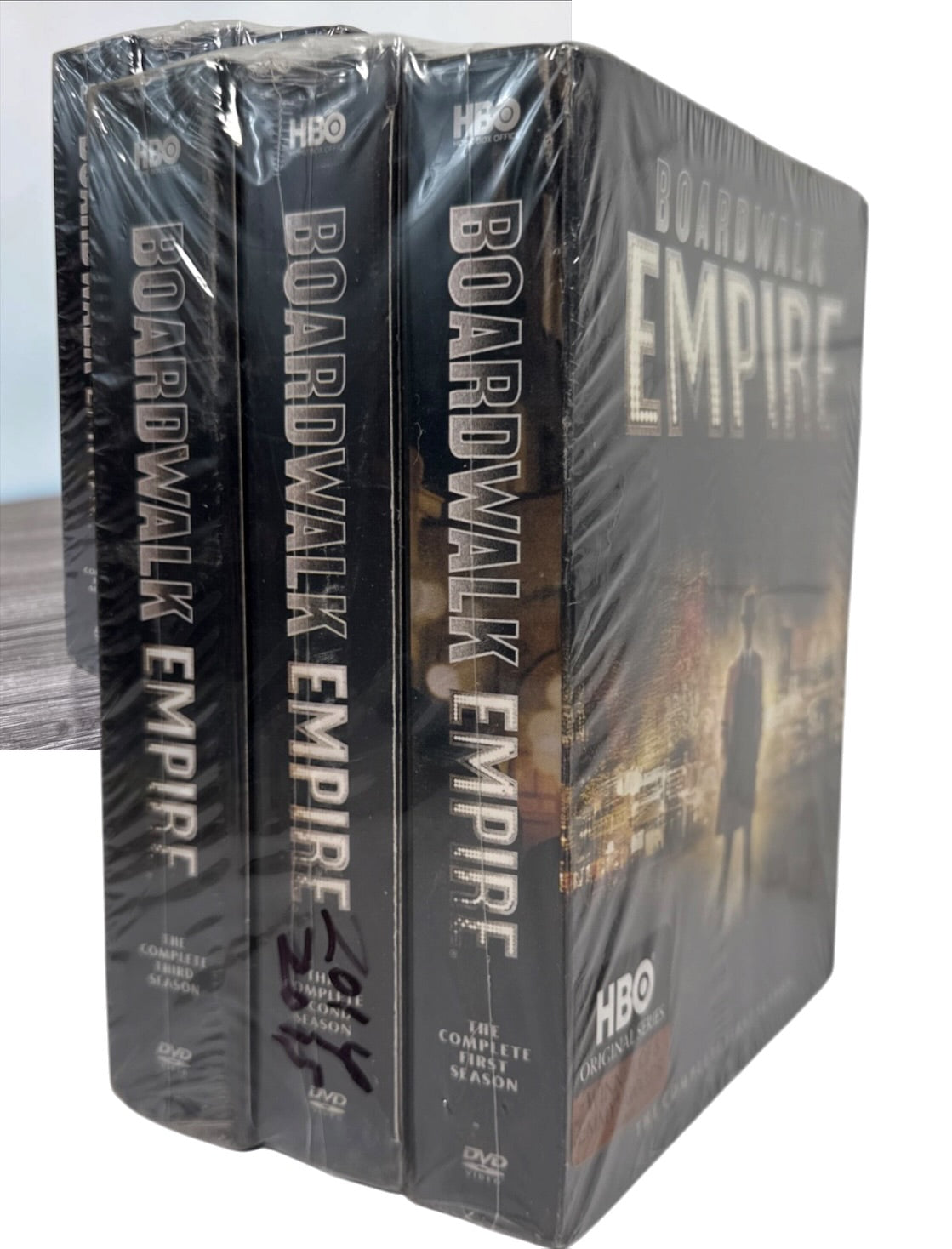 Factory-sealed Boardwalk Empire Seasons 1–3 HBO DVD box sets starring Steve Buscemi. Original Region 1 releases, three complete seasons.