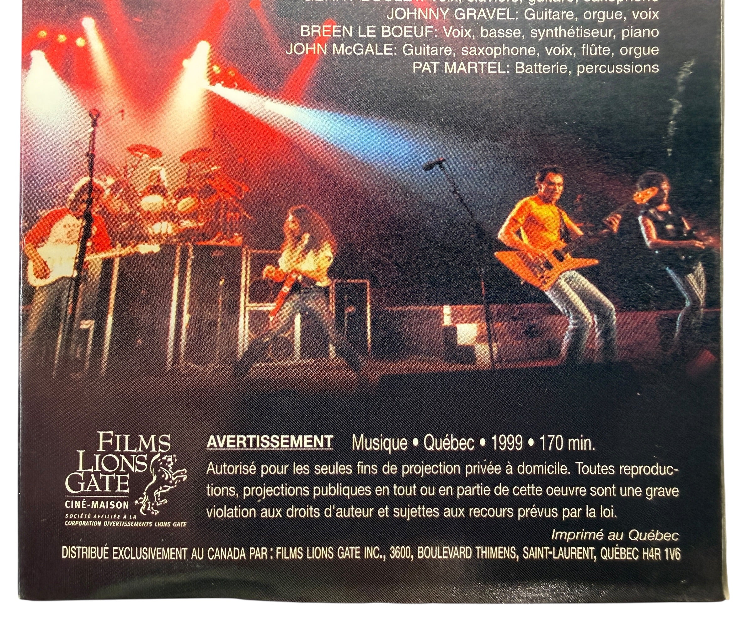 Vintage Offenbach Quebec rock concert VHS Le Dernier Show au Forum rare francophone music collectible Lions Gate release classic Canadian rock memorabilia