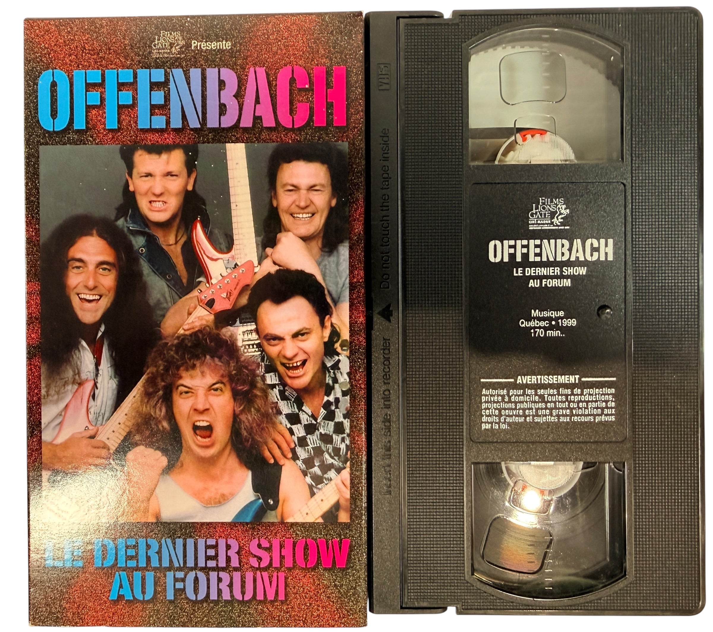Vintage Offenbach Quebec rock concert VHS Le Dernier Show au Forum rare francophone music collectible Lions Gate release classic Canadian rock memorabilia