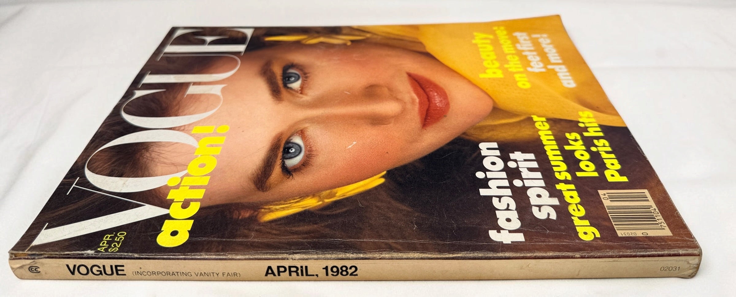 Vintage Vogue April 1982 with Rosemary McGrotha photographed by Richard Avedon. Original U.S. newsstand issue with iconic 1980s fashion photography.