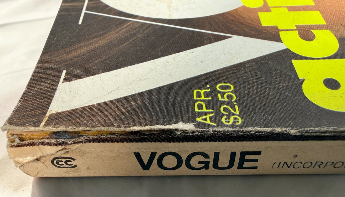 Vintage Vogue April 1982 with Rosemary McGrotha photographed by Richard Avedon. Original U.S. newsstand issue with iconic 1980s fashion photography.