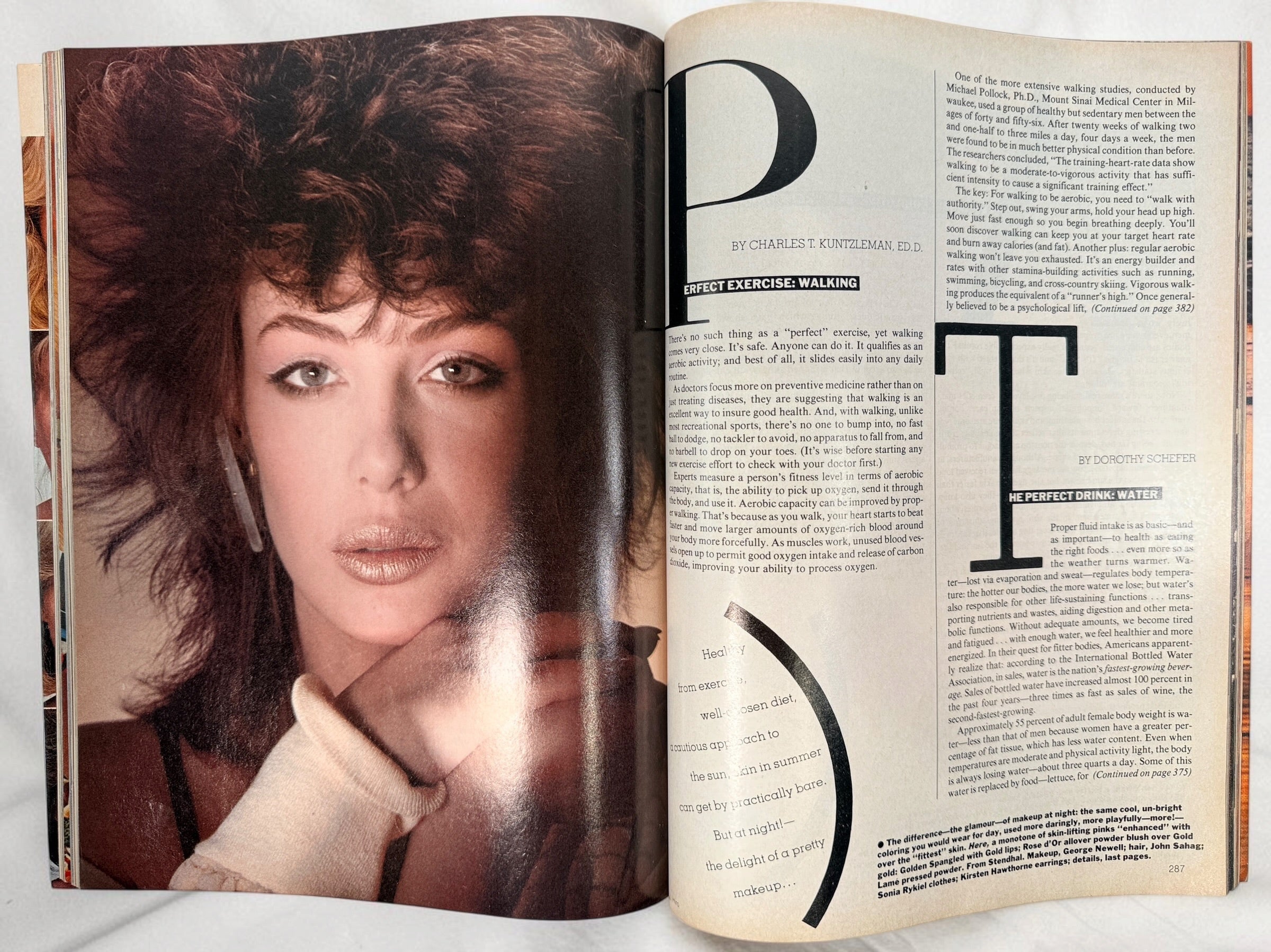 Vintage Vogue April 1982 with Rosemary McGrotha photographed by Richard Avedon. Original U.S. newsstand issue with iconic 1980s fashion photography.
