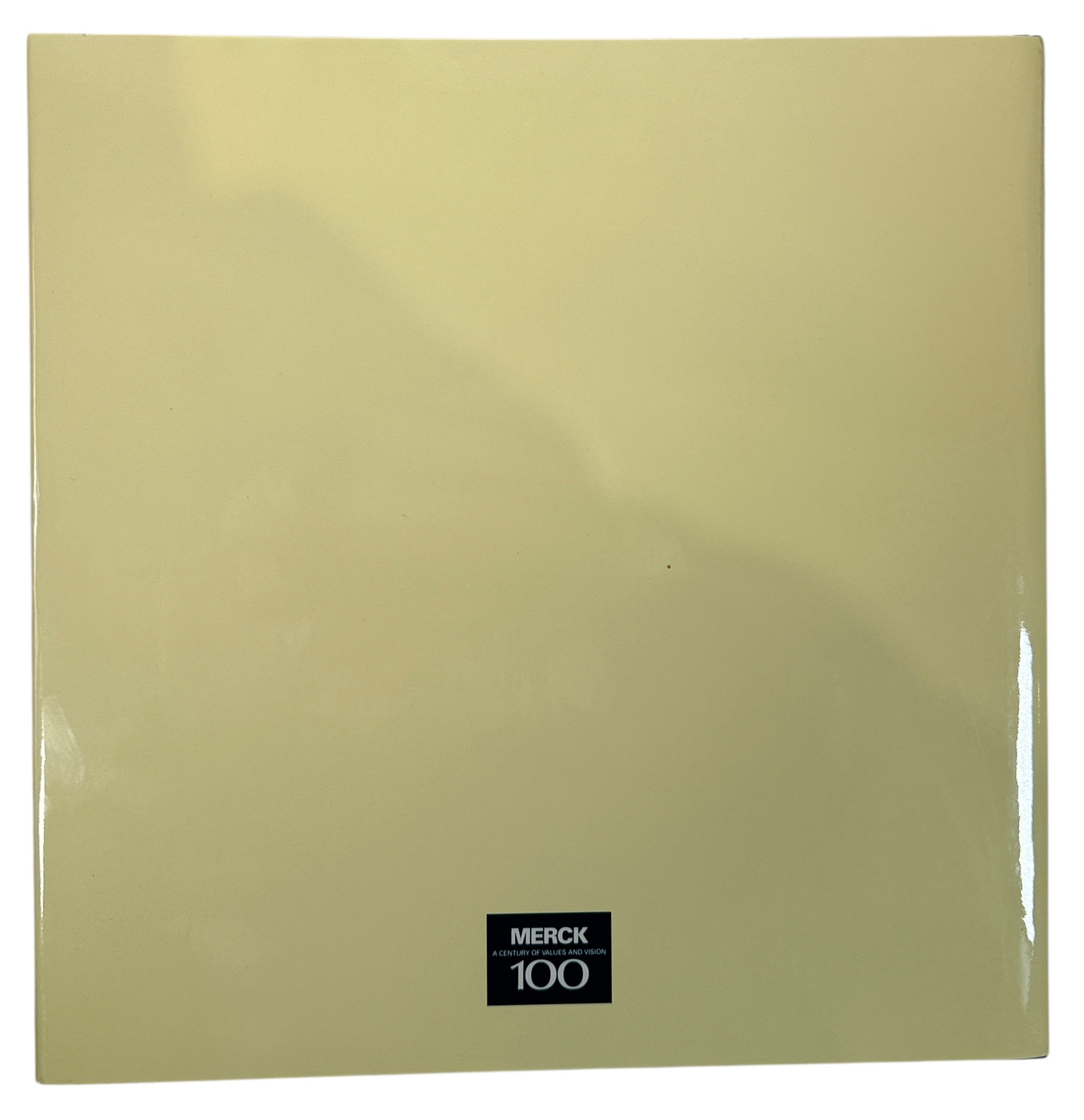 Vintage Merck centennial history book in French featuring archival pharma history photos and corporate memorabilia appeal. Clean collectible hardcover edition.