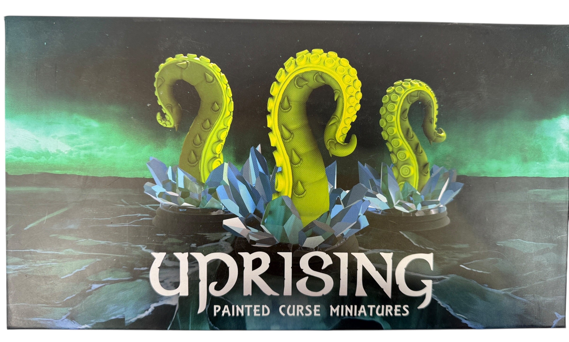 Uprising painted curse miniatures expansion set. 9 pre-painted tentacle markers with original box. Priced for incomplete set. Great tabletop accessory upgrade.
