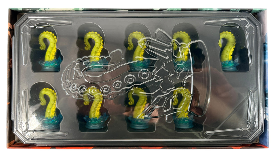 Uprising painted curse miniatures expansion set. 9 pre-painted tentacle markers with original box. Priced for incomplete set. Great tabletop accessory upgrade.
