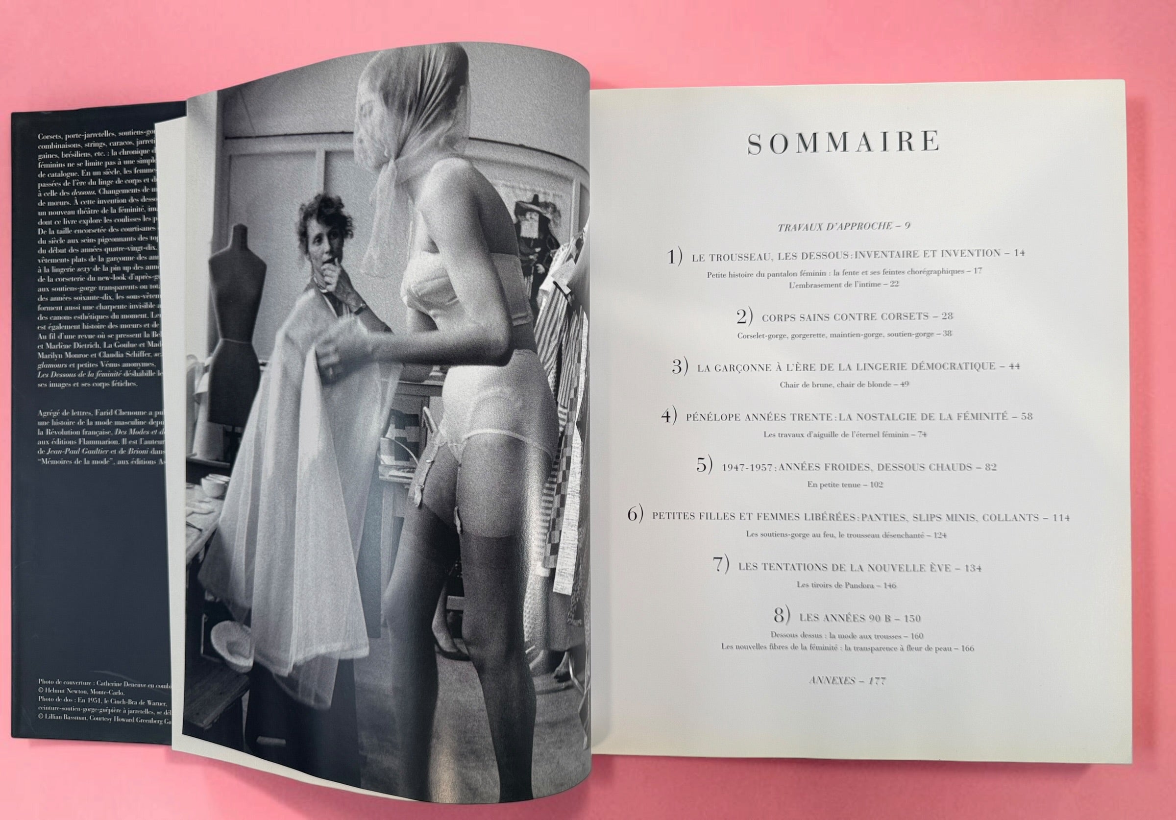 Farid Chenoune Les Dessous de la Féminité, Assouline 1998 hardcover. Illustrated French history of lingerie, corsetry and 20th-century fashion.