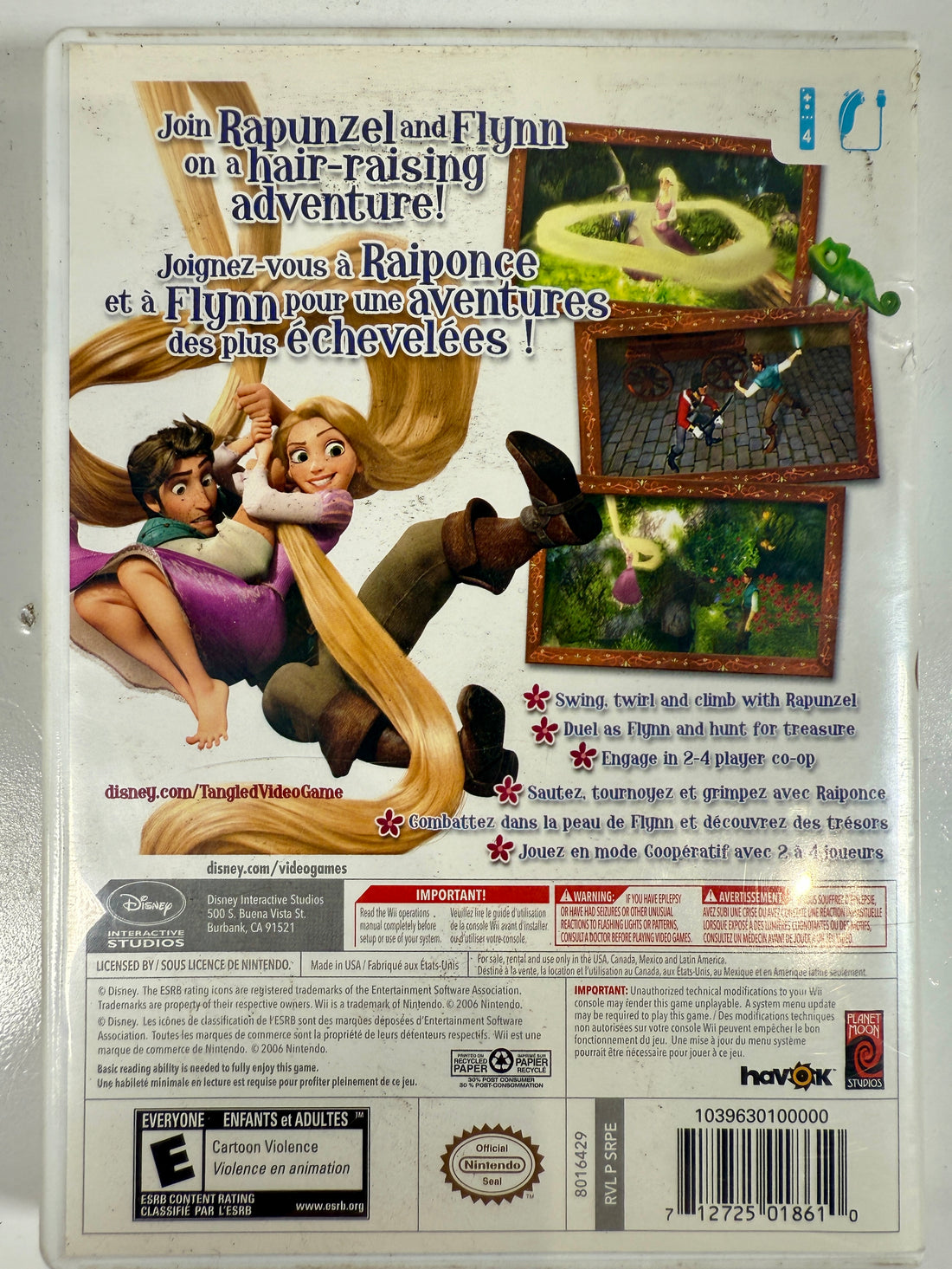 Jeu Wii Disney Raiponce – Complet avec étui et manuel