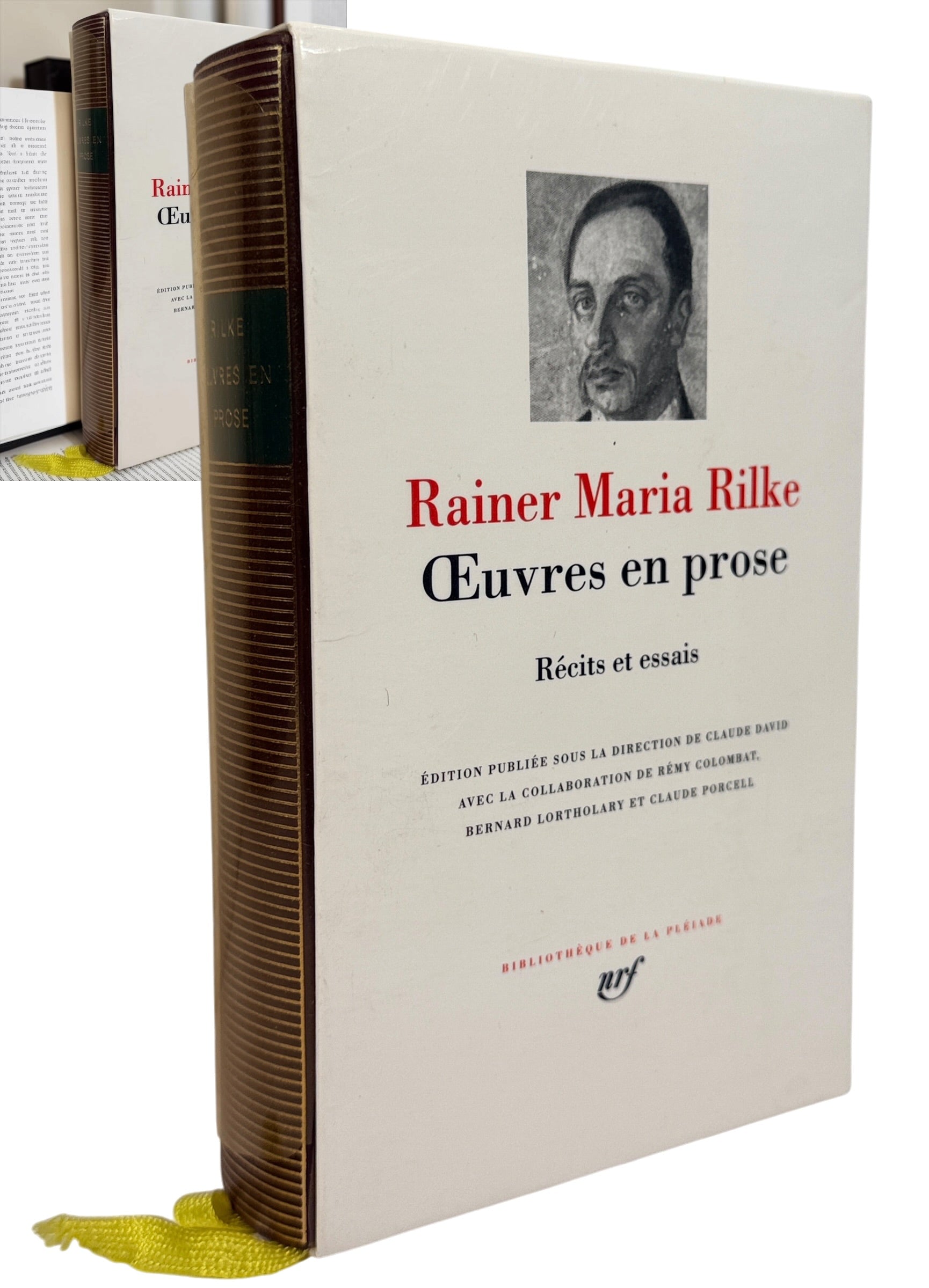 Rainer Maria Rilke Œuvres en prose, 1999 second edition, Bibliothèque de la Pléiade Gallimard, with leather binding, rhodoid and slipcase.