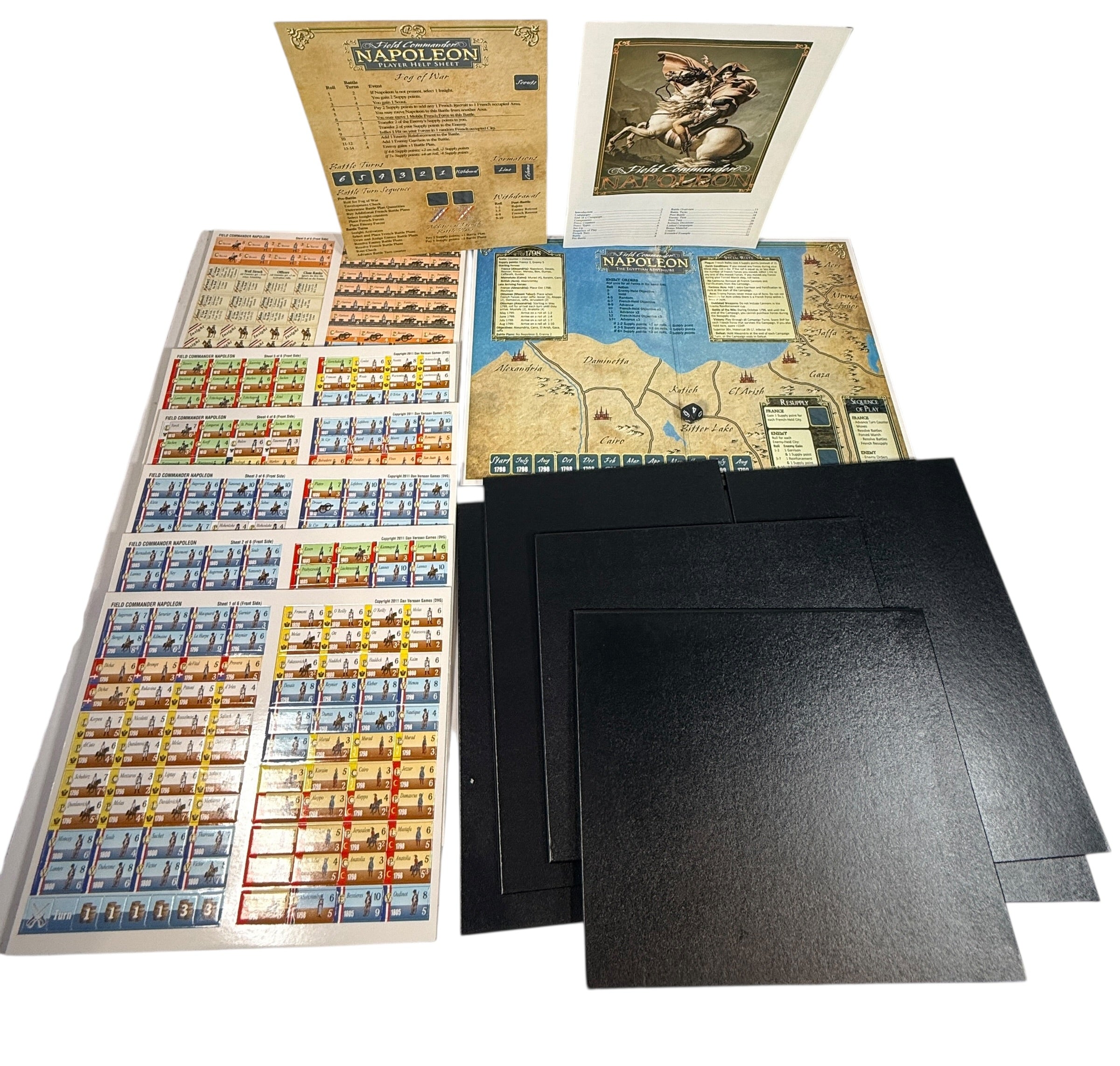 Field Commander Napoleon board game by DVG. Solo Napoleonic strategy wargame complete boxed copy with map, counters, and rules. Great for collectors.