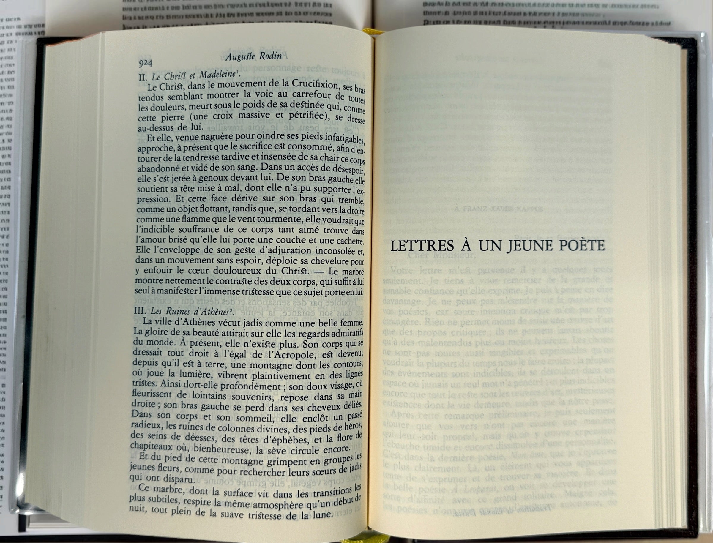 Rainer Maria Rilke Œuvres en prose, 1999 second edition, Bibliothèque de la Pléiade Gallimard, with leather binding, rhodoid and slipcase.
