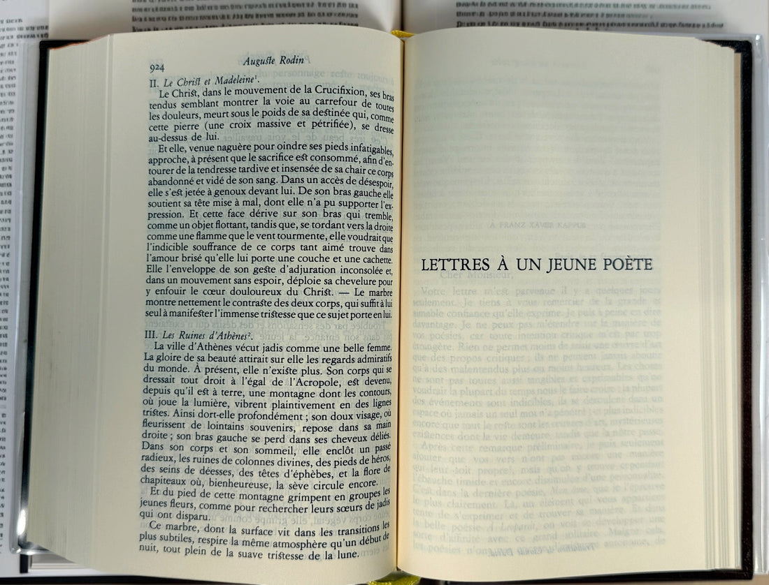 Rainer Maria Rilke Œuvres en prose, 1999 second edition, Bibliothèque de la Pléiade Gallimard, with leather binding, rhodoid and slipcase.