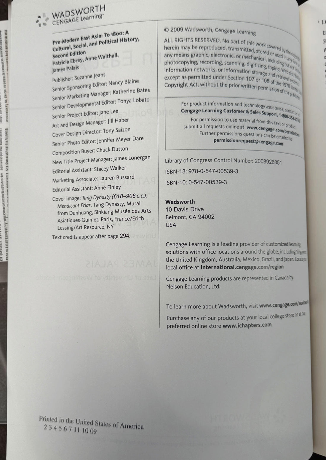 Pre-Modern East Asia to 1800, 2nd Edition by Ebrey, Walthall &amp; Palais. 2009 Cengage history textbook covering China, Japan and Korea.