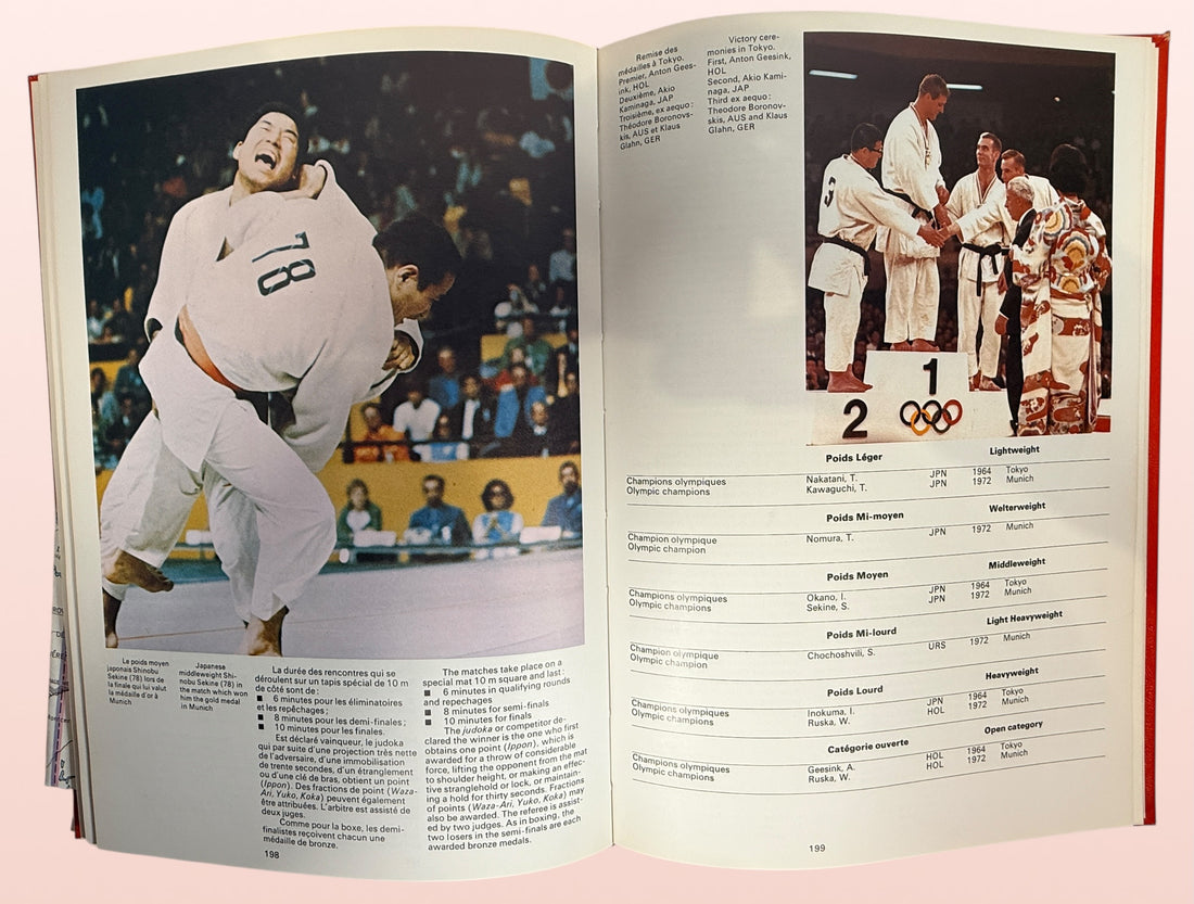 Official 1976 Montreal Olympics hardcover album bilingual Olympic sports reference book vintage Olympic memorabilia collectible Canada Games souvenir.