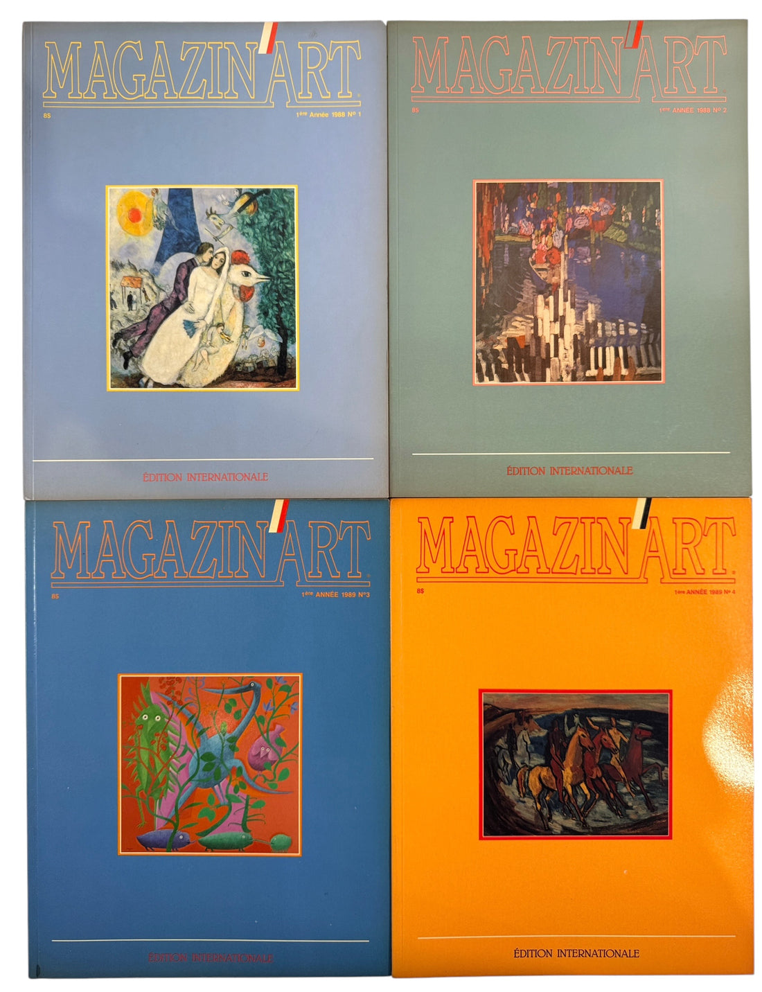Vintage Magazin’Art collection of 16 early issues featuring Quebec and Canadian artists, galleries, exhibitions and richly illustrated fine art.