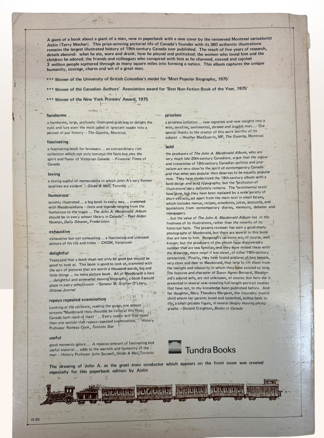 1974 illustrated Canadian history book on John A Macdonald. Canadiana biography with photos and artwork. Good vintage reference copy for collectors.