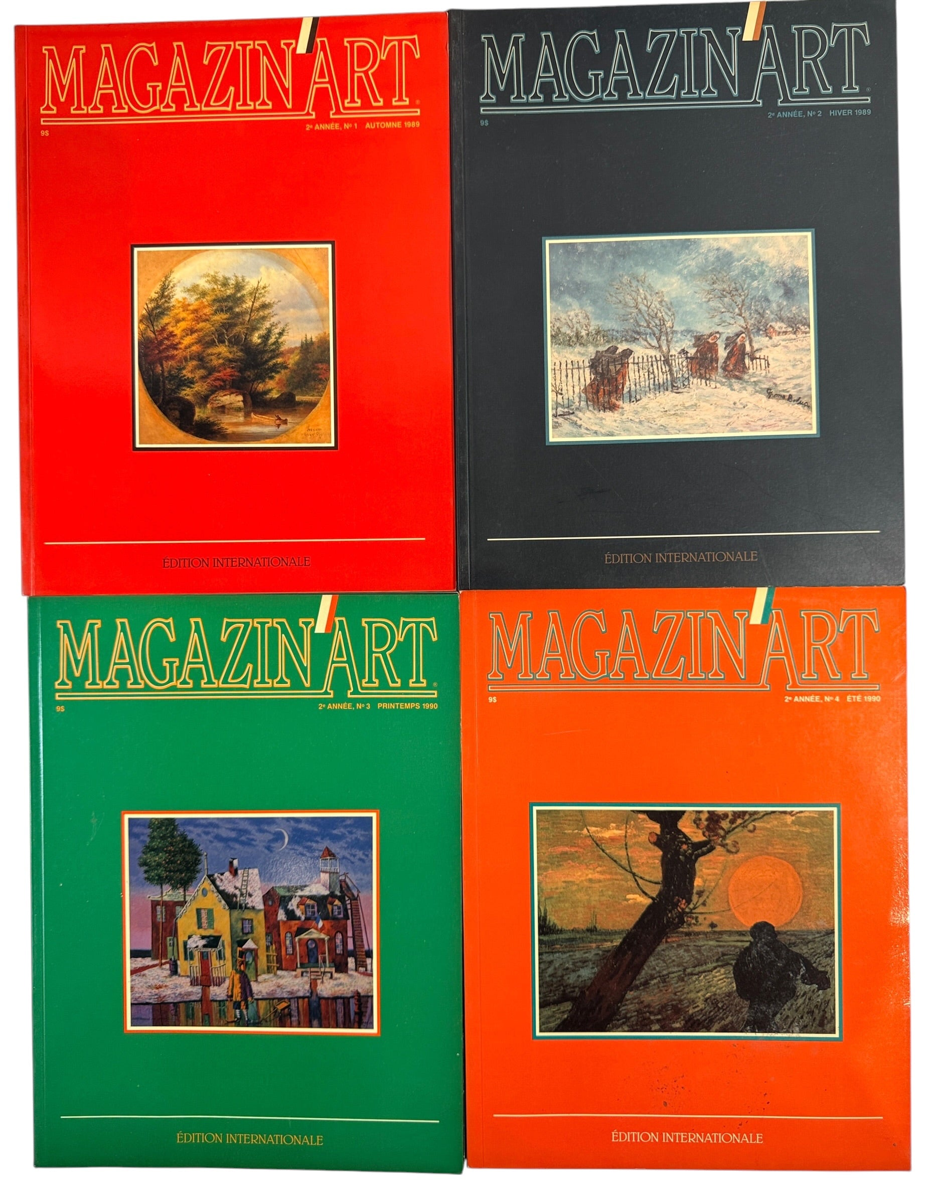 Vintage Magazin’Art collection of 16 early issues featuring Quebec and Canadian artists, galleries, exhibitions and richly illustrated fine art.