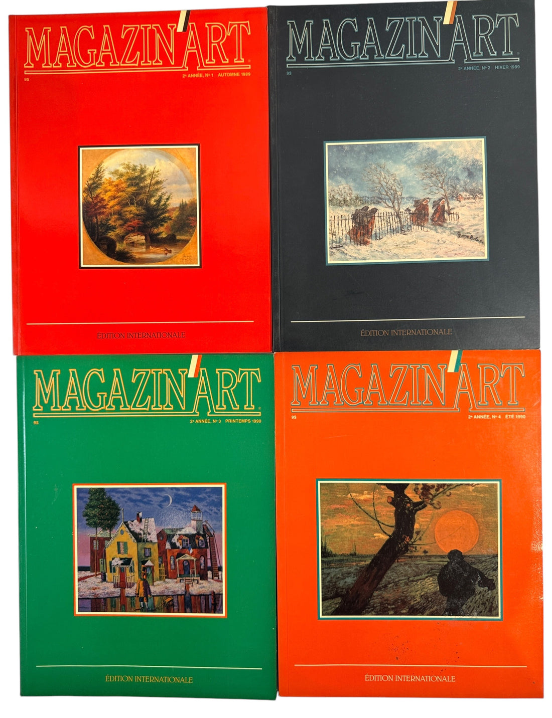 Vintage Magazin’Art collection of 16 early issues featuring Quebec and Canadian artists, galleries, exhibitions and richly illustrated fine art.