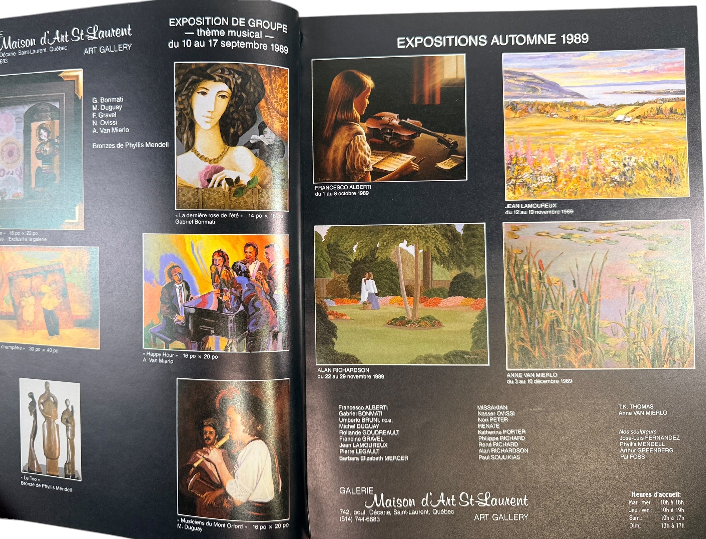 Vintage Magazin’Art collection of 16 early issues featuring Quebec and Canadian artists, galleries, exhibitions and richly illustrated fine art.